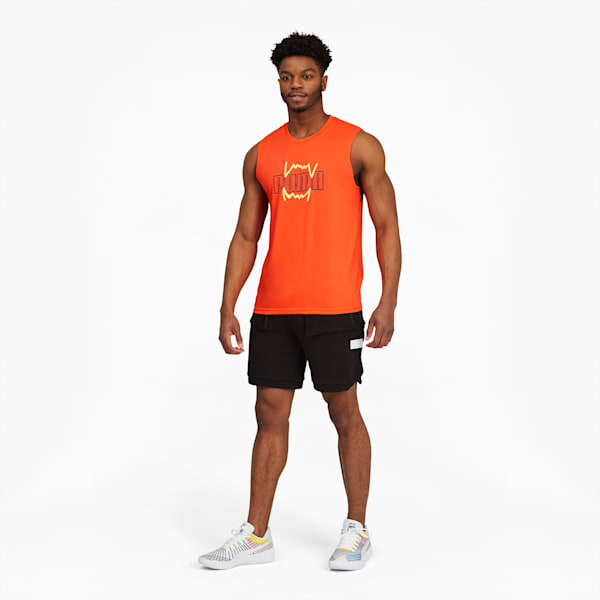 Triple Double Men's Basketball Tank, Fiery Coral, extralarge