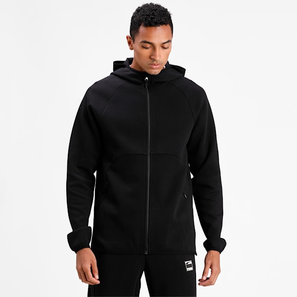 Dime Men's Basketball Slim Jacket, Puma Black-Puma Black, extralarge-IND