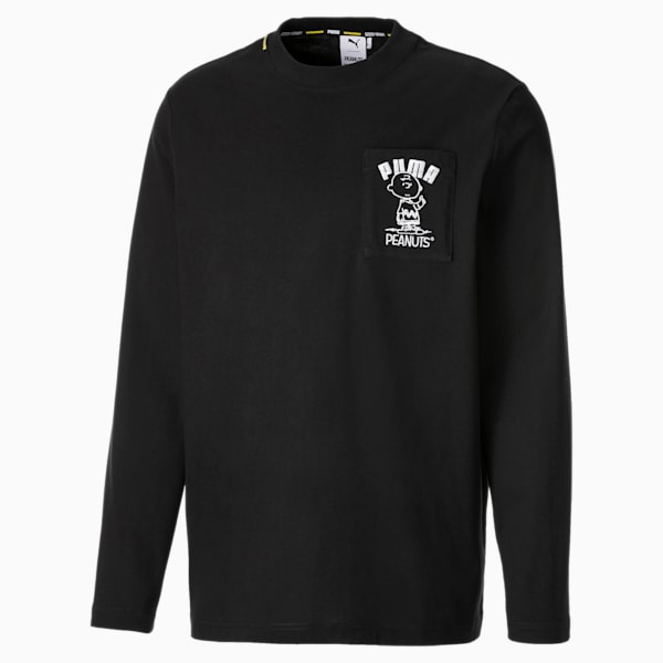 PUMA x PEANUTS Men's Long Sleeve Tee, Puma Black, extralarge