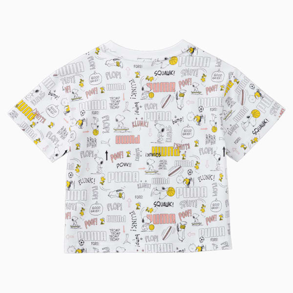 PUMA x PEANUTS Girls' AOP Tee, Puma White, extralarge