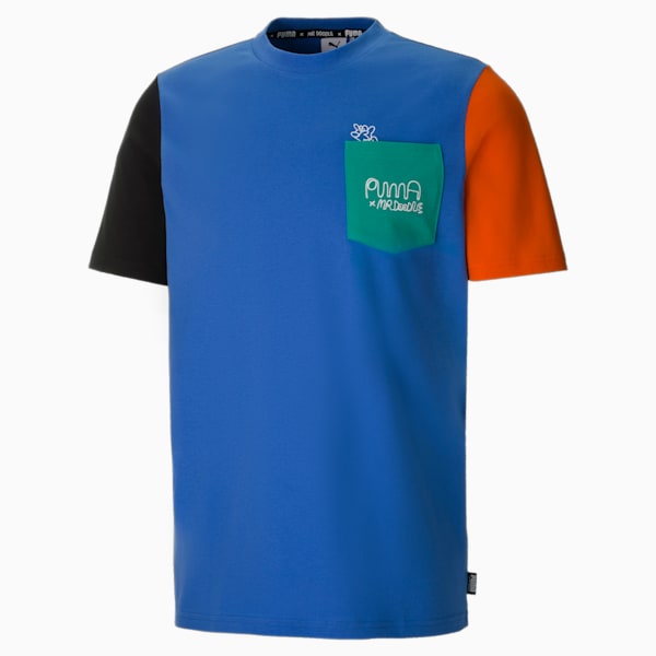 PUMA x MR. DOODLE Men's Colorblock Tee, Ultramarine, extralarge
