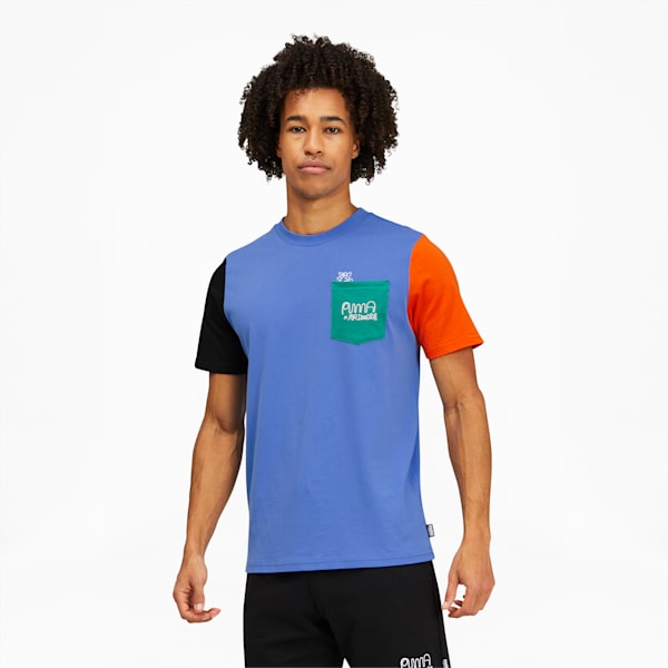 PUMA x MR. DOODLE Men's Colorblock Tee, Ultramarine, extralarge