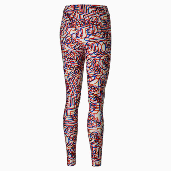 Leggings Mujer PUMA x MR DOODLE, Puma White-AOP, extralarge