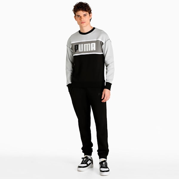 PUMA Retro Block Crew Men's Sweat Shirt, Puma Black, extralarge-IND