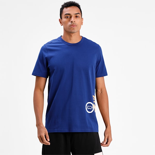 Franchise Side Seam Men's Basketball  T-shirt, Elektro Blue, extralarge-IND