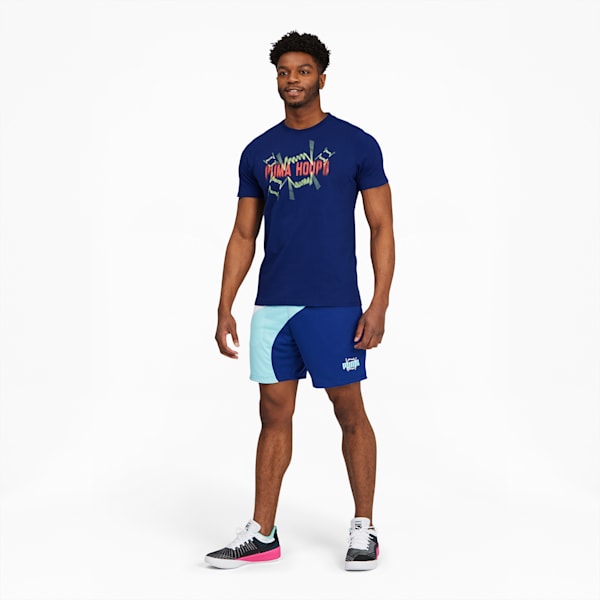 PUMA Hoops Men's Basketball Tee, Elektro Blue, extralarge