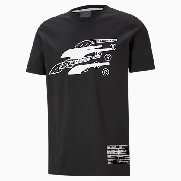 Playera de baloncesto para hombre 1, Cotton Black, extralarge