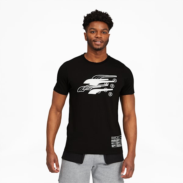 PUMA Hoops Men's Basketball Tee, Cotton Black, extralarge