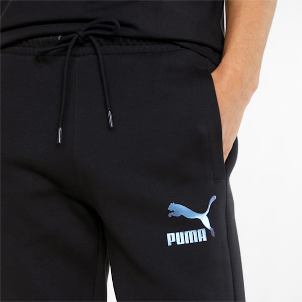 Iconic T7 Double Knit Men's Track Pants, Puma Black-Iridescent