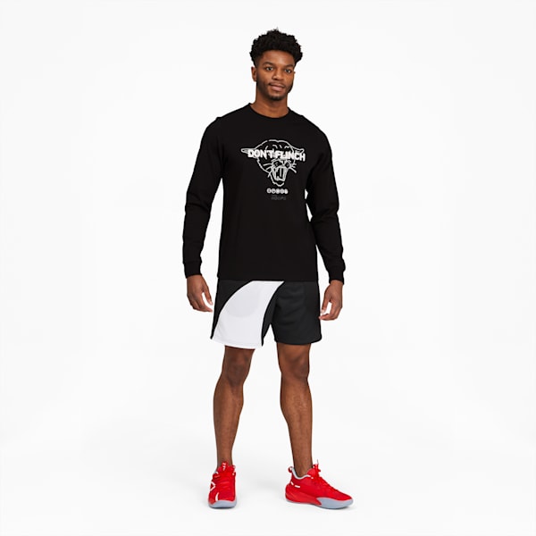 Franchise Men's Long Sleeve Basketball Tee, Puma Black, extralarge