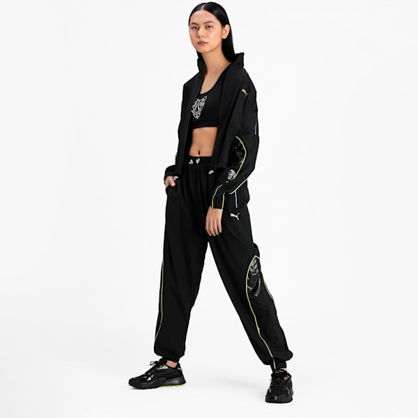 Evide Woven Women's Track Relaxed Pants, Puma Black, extralarge-IND