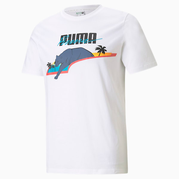 Logo Play Men's Graphic Tee, Puma White-1, extralarge