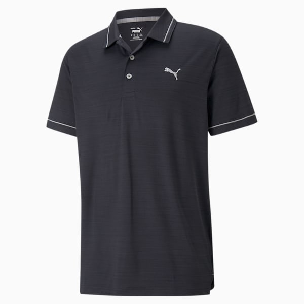 Camiseta tipo polo para golf CLOUDSPUN Monarch para hombre, Puma Black Heather-Cintura alta