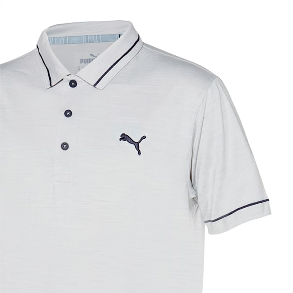 Camiseta tipo polo para golf CLOUDSPUN Monarch para hombre, High Rise Heather-Navy Blazer