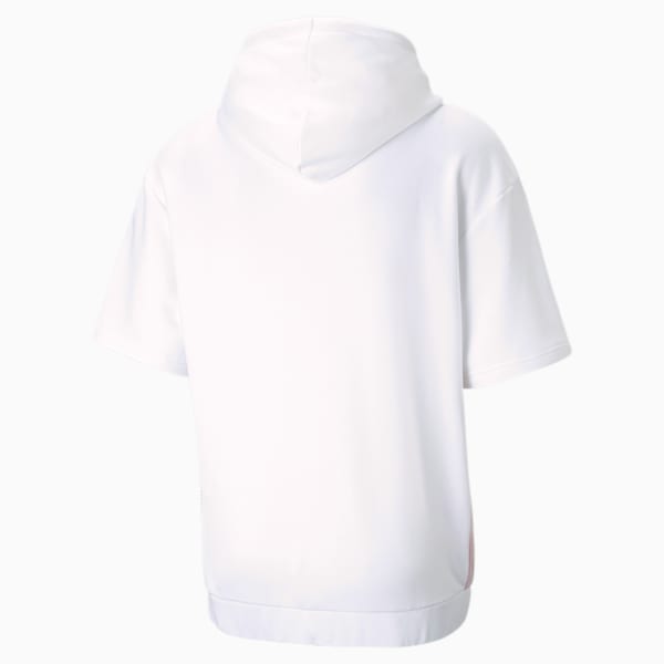 DECOR8 Short Sleeve Men's Relaxed Fit Hoodie, Puma White, extralarge-IND