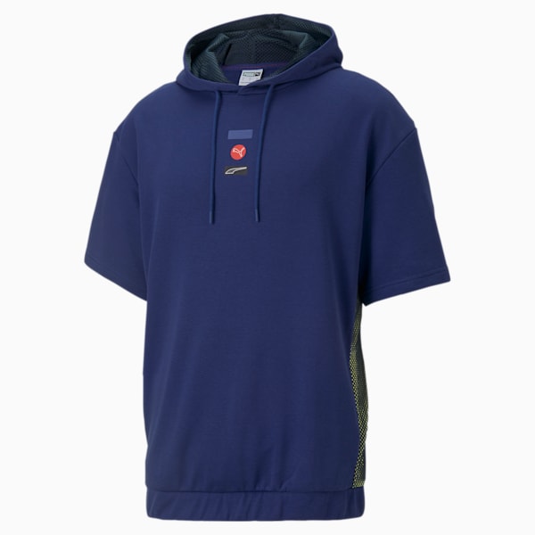 Decor8 Men's Short Sleeve Hoodie, Elektro Blue, extralarge