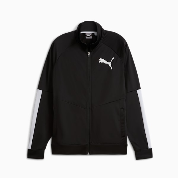 Puma Classics T7 track jacket in black and lime