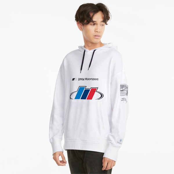 BMW M Motorsport Street Men's Hoodie, Puma White, extralarge