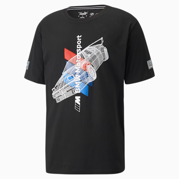 BMW M Motorsport Street Graphic Men's Slim T-Shirt, Puma Black, extralarge-IND