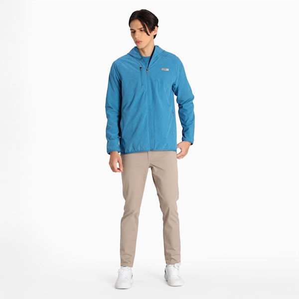 EGW Slim Fit Men's Regular Fit Hooded Performance Jacket, Federal Blue Heather, extralarge-IND