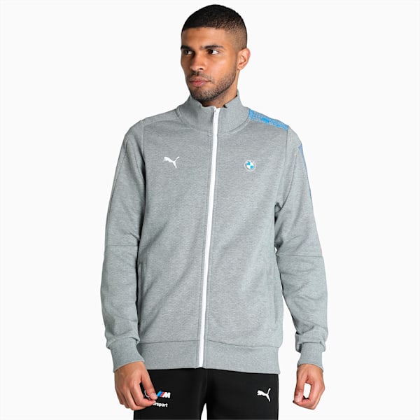 BMW M Motorsport Regular Fit T7 Full-Zip Men's Sweat Shirt, Medium Gray Heather, extralarge-IND