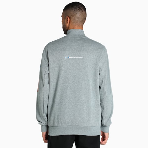 BMW M Motorsport Regular Fit T7 Full-Zip Men's Sweat Shirt, Medium Gray Heather, extralarge-IND