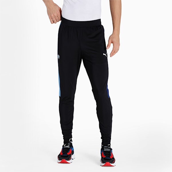 BMW M Motorsport Slim Fit Men's Track Pants, Puma Black-Marina-Blueprint-High Risk Red, extralarge-IND