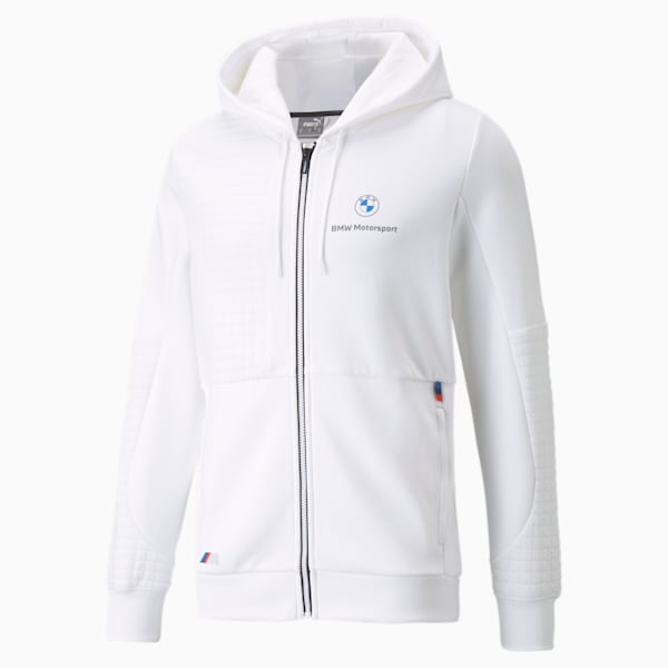 BMW M Motorsport Full-Zip Men's Hoodie, Puma White, extralarge