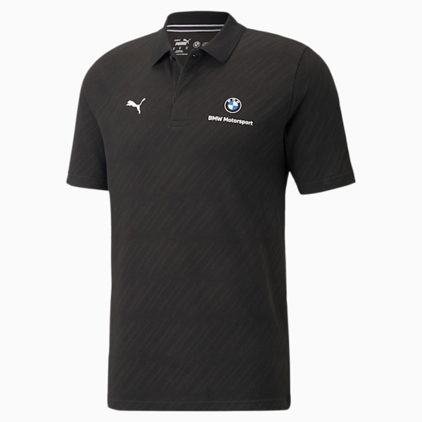 BMW M Motorsport Regular Fit Men's Jacquard Polo, Puma Black, extralarge-IND