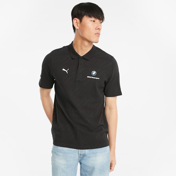 BMW M Motorsport Regular Fit Men's Jacquard Polo, Puma Black, extralarge-IND