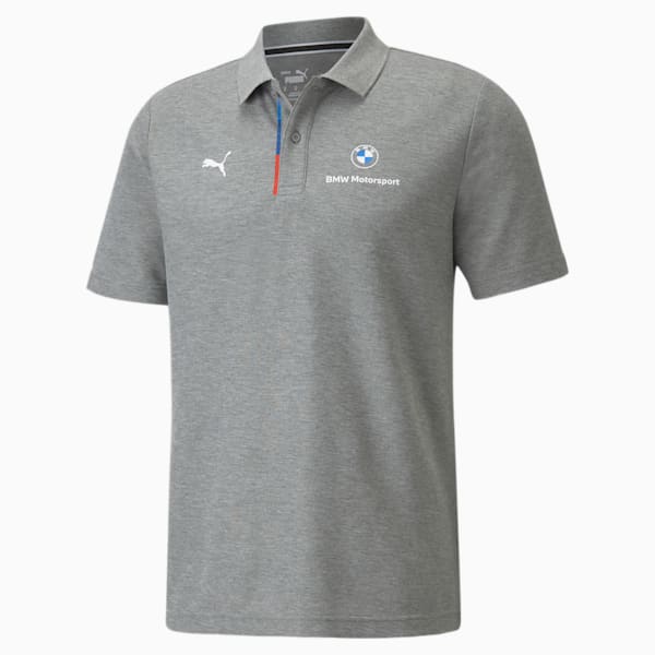 BMW M Motorsport Regular Fit Men's Polo, Medium Gray Heather, extralarge-IND