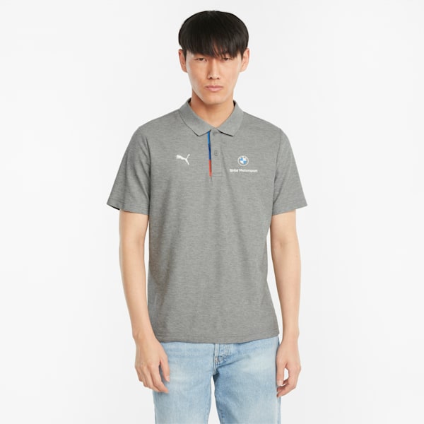 BMW M Motorsport Regular Fit Men's Polo, Medium Gray Heather, extralarge-IND
