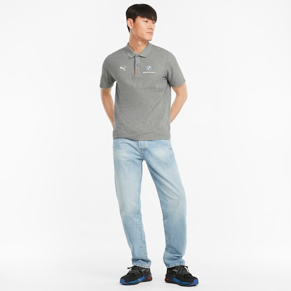 BMW M Motorsport Regular Fit Men's Polo, Medium Gray Heather, extralarge-IND