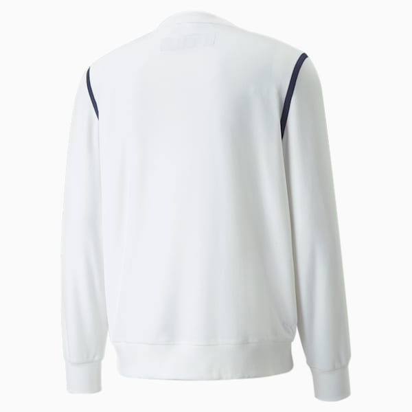 Sudadera de básquetbol de cuello redondo LL para hombre, Puma White, extralarge