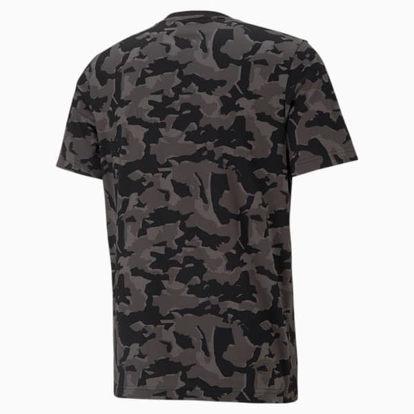 Camo Printed Men's  T-shirt, Cotton Black-AOP