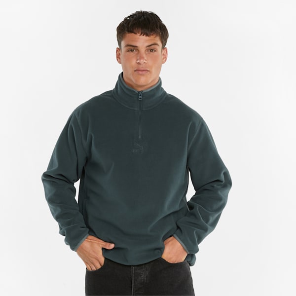 Classics Polar Fleece Relaxed Fit Men's Regular Fit Sweat Shirt, Green Gables, extralarge-IND