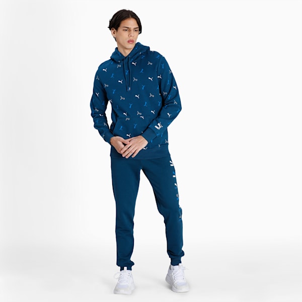 CG Printed Men's Regular Fit Hoodie, Intense Blue, extralarge-IND