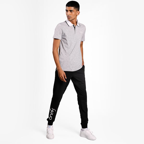 One8 Men's Jacquard Slim Knit Slim Fit Polo, Puma White Heather, extralarge-IND