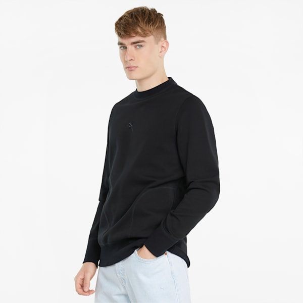 JTS Crew Regular Fit Men's Sweat Shirt, Puma Black, extralarge-IND