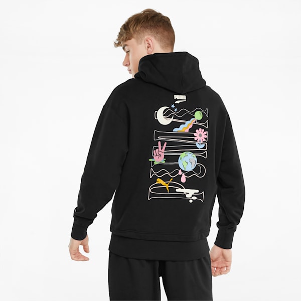 Downtown Graphic Relaxed Fit Men's Hoodie, Puma Black