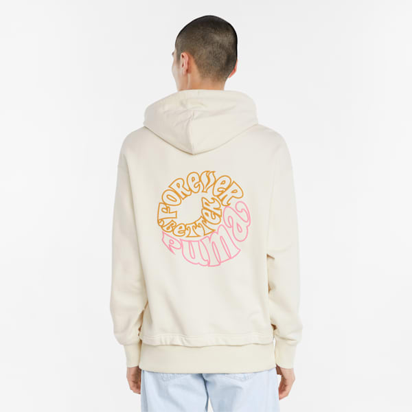 Downtown Graphic Men's Relaxed Fit Hoodie, Ivory Glow, extralarge-IND