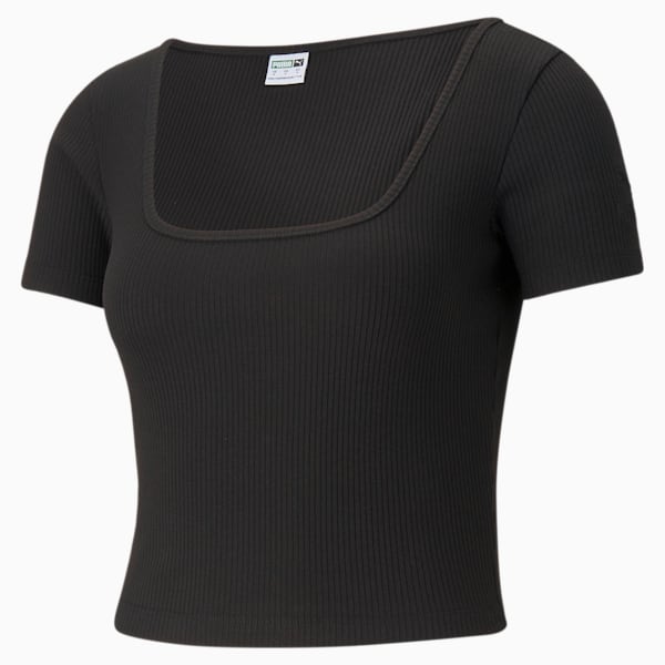 Classics Ribbed Fitted Women's Tee, Puma Black