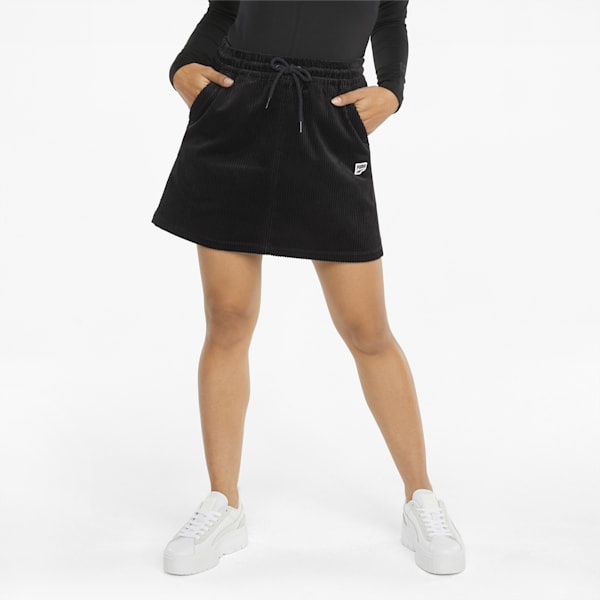 Falda de Pana Mujer Downtown Corduroy, Puma Black, extralarge