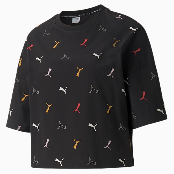 Playera Mujer Classics Graphics Printed, Puma Black, extralarge