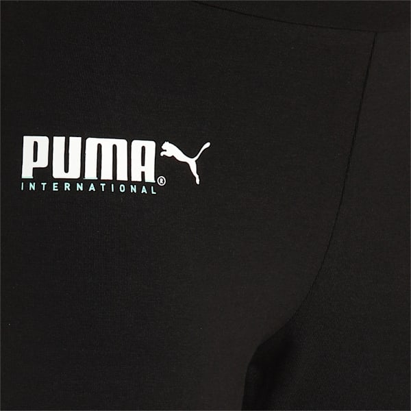 PUMA International High Wait Women's Slim Tights, Puma Black-yellow pear