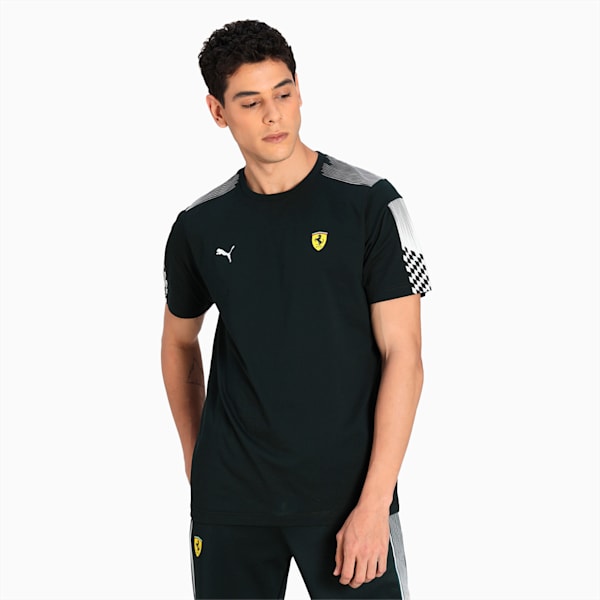 Ferrari Race T7 Regular Fit Men's T-Shirt, Midnight Green, extralarge-IND