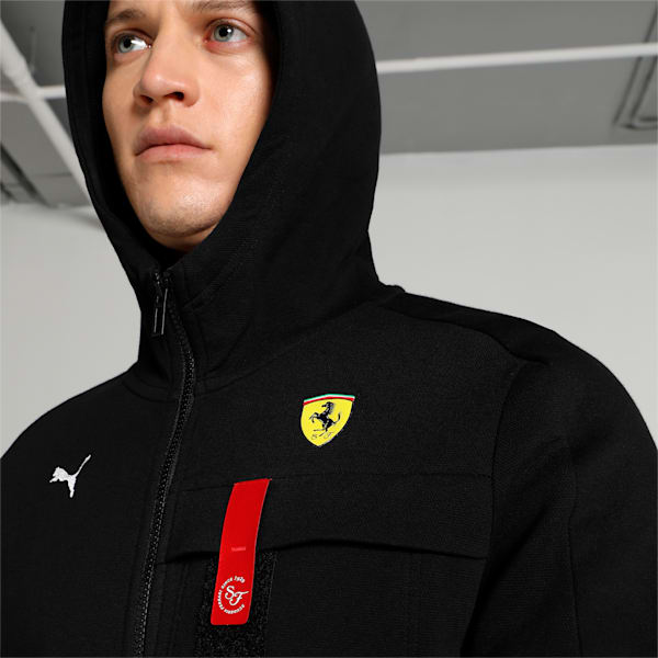 Ferrari Race Regular Fit Men's Hooded Sweat Jacket, Puma Black, extralarge-IND