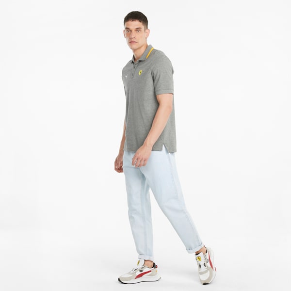 Ferrari Race Regular Fit Men's Polo, Medium Gray Heather, extralarge-IND