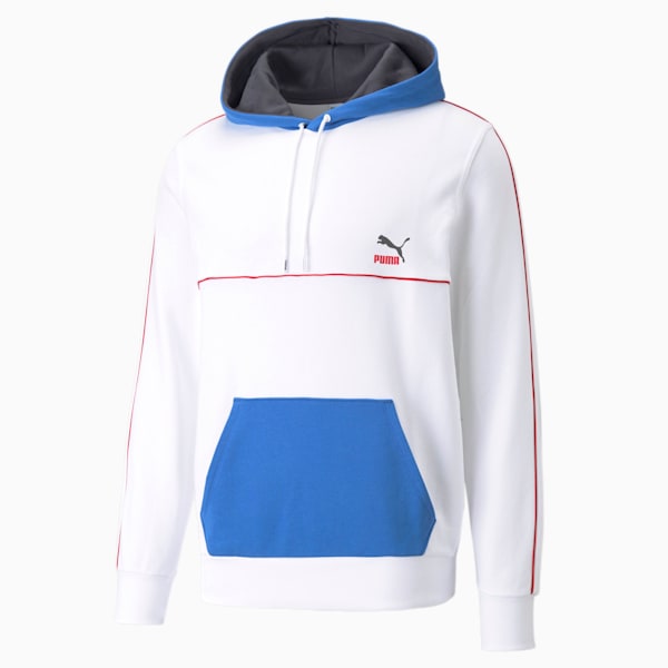 CLSX Piped Men's Regular Hoodie, Puma White, extralarge