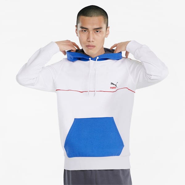 CLSX Piped Men's Regular Hoodie, Puma White, extralarge